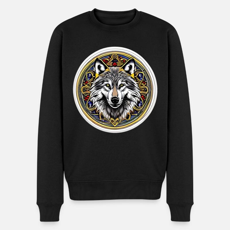 Wolf Wilderness - Pull Premium bio Homme - noir