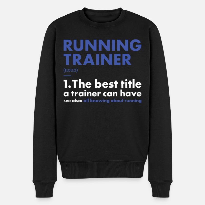 Sport Trainer Running - Männer Premium Bio Pullover - Schwarz