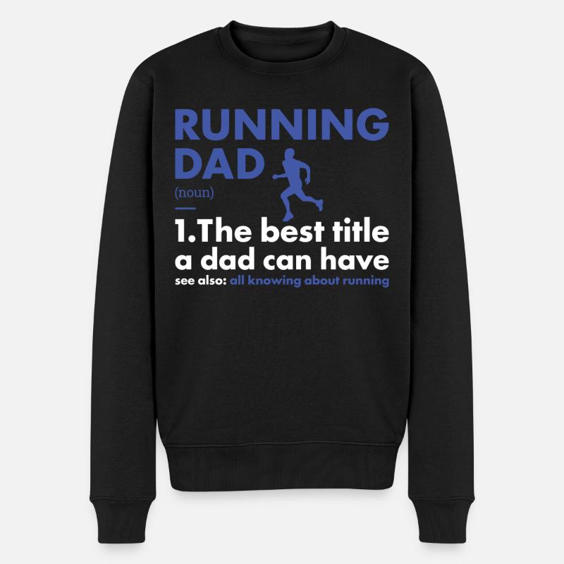 Sports Papa Course À Pied - Pull Premium bio Homme - noir