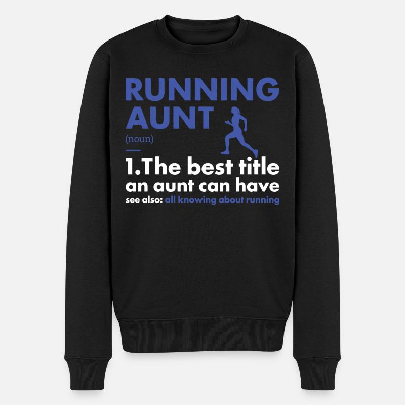 Sport Aunt Running - Männer Premium Bio Pullover - Schwarz