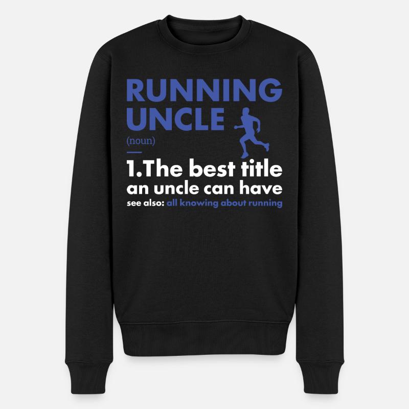 Sport Uncle Running - Männer Premium Bio Pullover - Schwarz