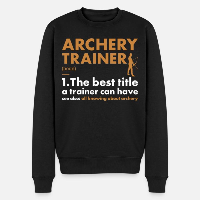 Sport Trainer Archery - Männer Premium Bio Pullover - Schwarz