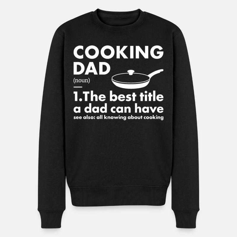Cook Dad Definition Cooking - Männer Premium Bio Pullover - Schwarz