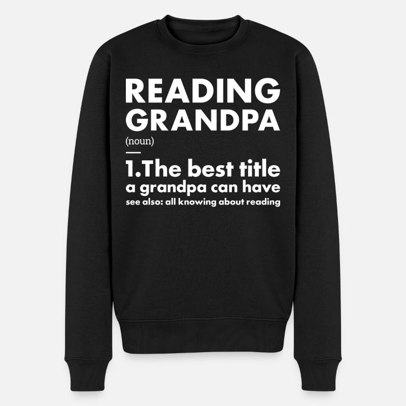 Lecteur Grand-père Définition Lecture - Pull Premium bio Homme - noir