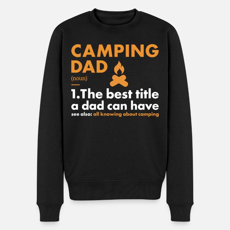 Camper Dad Definition Camping - Männer Premium Bio Pullover - Schwarz