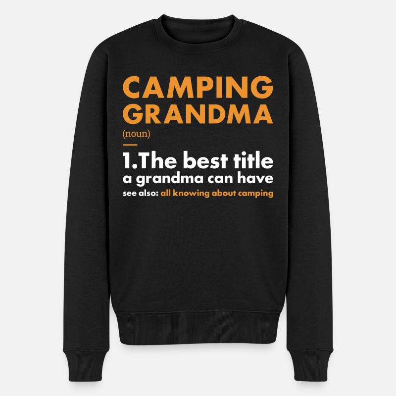 Camper Grand-mère Définition Camping - Pull Premium bio Homme - noir