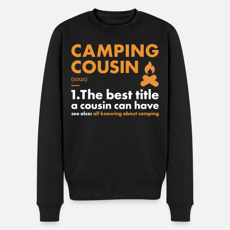 Camper Cousin Definition Camping - Männer Premium Bio Pullover - Schwarz