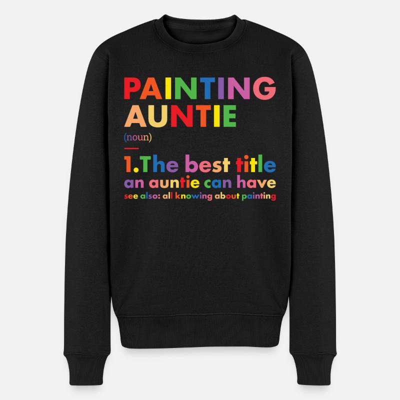 Painter Auntie Definition Painting - Männer Premium Bio Pullover - Schwarz