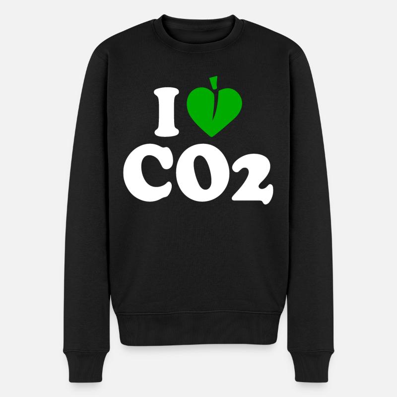 I love co2 - Männer Premium Bio Pullover - Schwarz