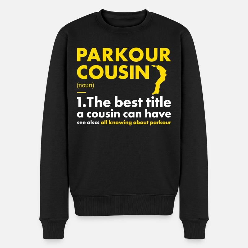 Traceur Cousin Définition Parkour - Pull Premium bio Homme - noir