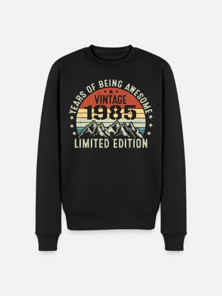 Geschenk zur Feier Ihres Geburtsjahres 1985 - Männer Premium Bio Pullover - Schwarz