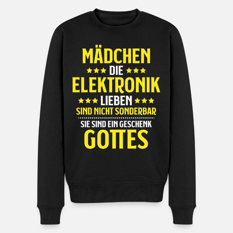 Elektronikerin Elektronik Elektroniker Geschenk - Männer Premium Bio Pullover - Schwarz