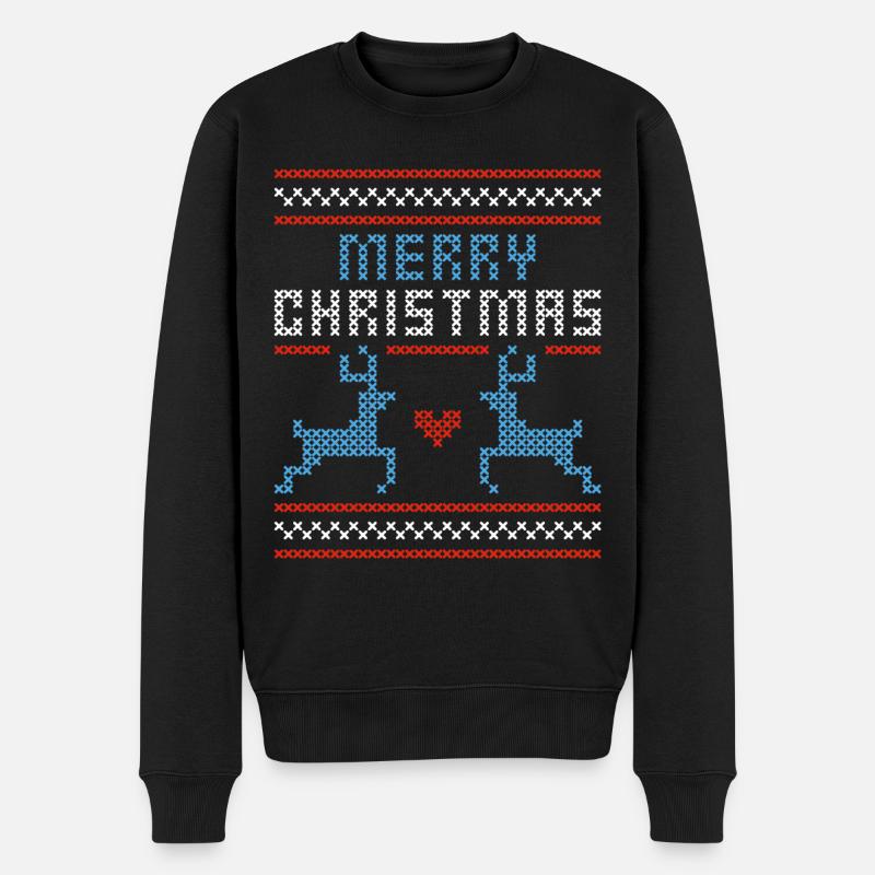Merry Christmas - Männer Premium Bio Pullover - Schwarz