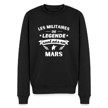 Les militaires de legende sont nés en mars - Pull Premium bio Homme - noir - Devant - Nico (187cm)