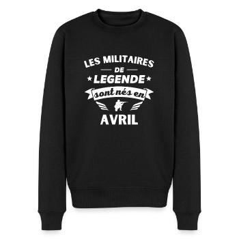 Les militaires de legende sont nés en avril - Pull Premium bio Homme - noir - Devant - Nico (187cm)