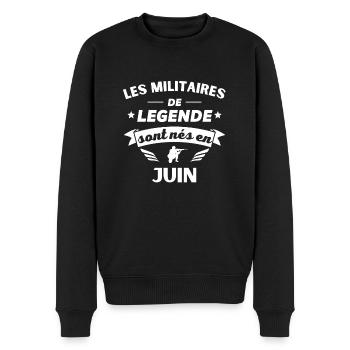 Les militaires de legende sont nés en juin - Pull Premium bio Homme - noir - Devant - Nico (187cm)
