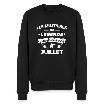 Les militaires de legende sont nés en juillet - Pull Premium bio Homme - noir - Devant - Nico (187cm)