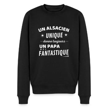Un alsacien unique donne un papa fanstastique - Pull Premium bio Homme - noir - Devant - Nico (187cm)