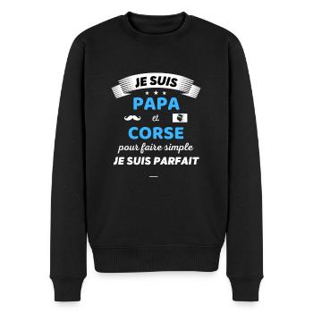 Je suis papa et corse je suis parfait - Pull Premium bio Homme - noir - Devant - Nico (187cm)
