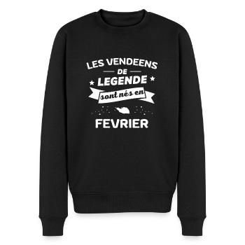 les vendéens de legende nés en février - Pull Premium bio Homme - noir - Devant - Nico (187cm)