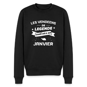 les vendéens de legende nés en janvier - Pull Premium bio Homme - noir - Devant - Nico (187cm)