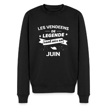les vendéens de legende nés en juin - Pull Premium bio Homme - noir - Devant - Nico (187cm)
