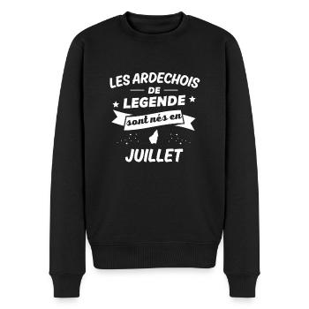 les ardechois de legende nés en juillet - Pull Premium bio Homme - noir - Devant - Nico (187cm)