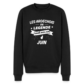 les ardechois de legende nés en juin - Pull Premium bio Homme - noir - Devant - Nico (187cm)