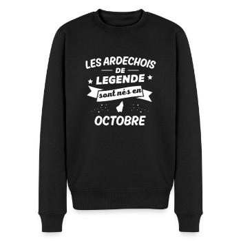 les ardechois de legende nés en octobre - Pull Premium bio Homme - noir - Devant - Nico (187cm)