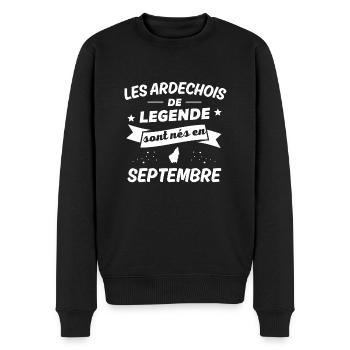 les ardechois de legende nés en septembre - Pull Premium bio Homme - noir - Devant - Nico (187cm)