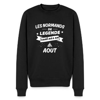les normands de legende nés en aout - Pull Premium bio Homme - noir - Devant - Nico (187cm)