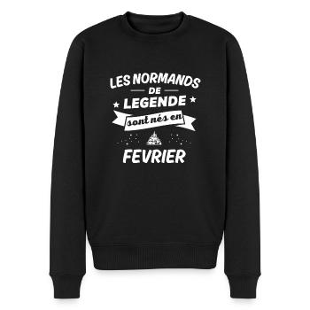 les normands de legende nés en fevrier - Pull Premium bio Homme - noir - Devant - Nico (187cm)