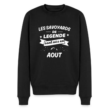 les savoyards de legende nés en aout - Pull Premium bio Homme - noir - Devant - Nico (187cm)