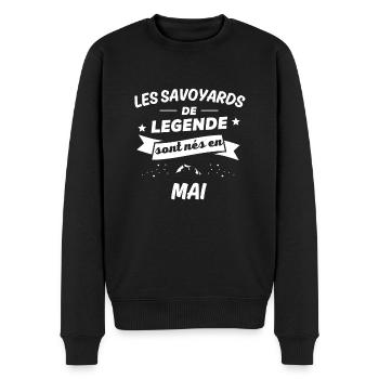 les savoyards de legende nés en mai - Pull Premium bio Homme - noir - Devant - Nico (187cm)