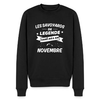 les savoyards de legende nés en novembre - Pull Premium bio Homme - noir - Devant - Nico (187cm)