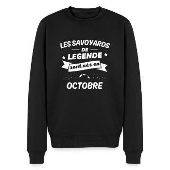 les savoyards de legende nés en octobre - Pull Premium bio Homme - noir - Devant - Nico (187cm)