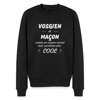 vosgien et maçon vosgien plus cool - Pull Premium bio Homme - noir - Devant - Nico (187cm)