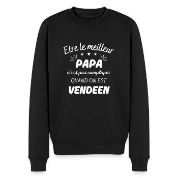 ëtre le meilleur papa pas compliqué si vendéen - Pull Premium bio Homme - noir - Devant - Nico (187cm)