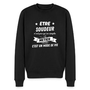 Etre soudeur pas simple metier un mode de vie - Pull Premium bio Homme - noir - Devant - Nico (187cm)