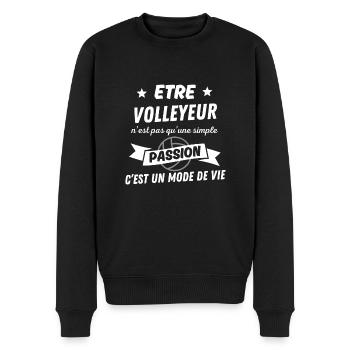 Etre volleyeur pas simple passion un mode de vie - Pull Premium bio Homme - noir - Devant - Nico (187cm)