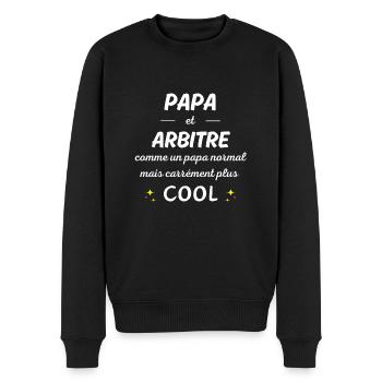 papa et arbitre papa plus cool - Pull Premium bio Homme - noir - Devant - Nico (187cm)