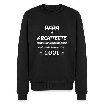 papa et architecte papa plus cool - Pull Premium bio Homme - noir - Devant - Nico (187cm)