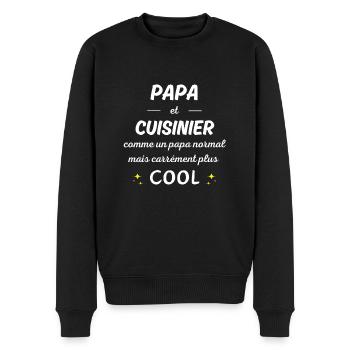 papa et cuisinier papa plus cool - Pull Premium bio Homme - noir - Devant - Nico (187cm)