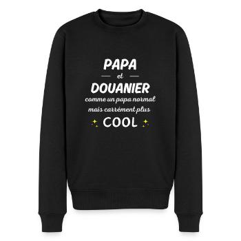 papa et douanier papa plus cool - Pull Premium bio Homme - noir - Devant - Nico (187cm)