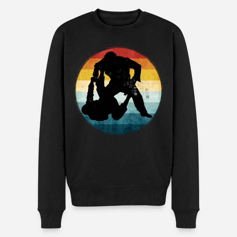 Retro Brazilian Jiu-Jitsu - Männer Premium Bio Pullover - Schwarz