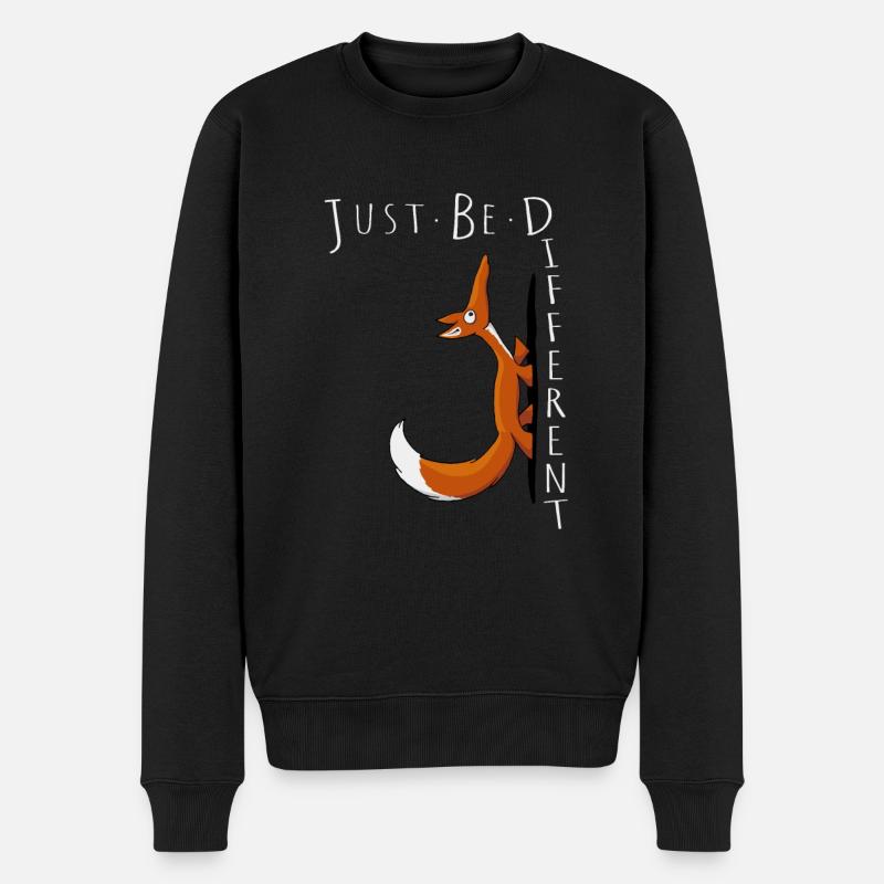 Just Be Different Sei Anders Selbstbewußter Fuchs - Männer Premium Bio Pullover - Schwarz