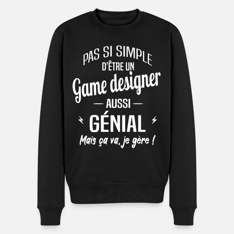 Game designer - Pull Premium bio Homme - noir