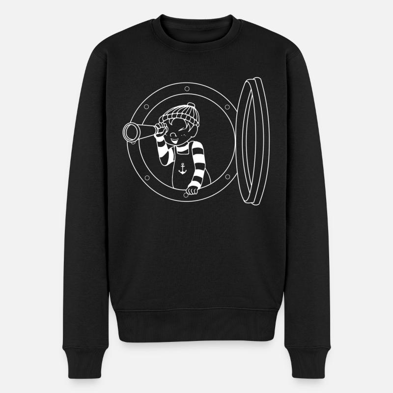 Matrose der Sohn - Männer Premium Bio Pullover - Schwarz