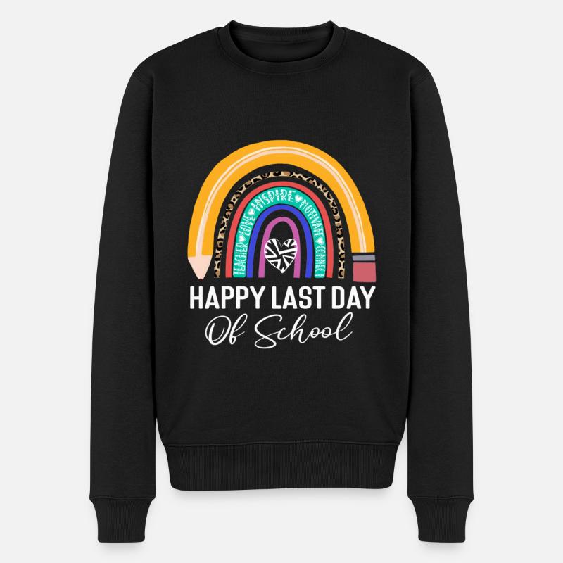 Happy Last Day Of School - Männer Premium Bio Pullover - Schwarz