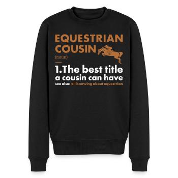 Sport Cousin Définition Équestre - Pull Premium bio Homme - noir - Devant - Nico (187cm)